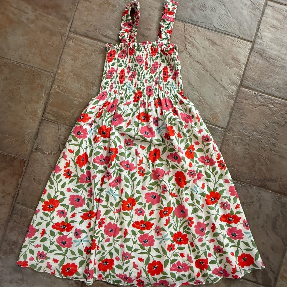 Kate Spade bold garden bloom Pink and White poppy  Floral dress